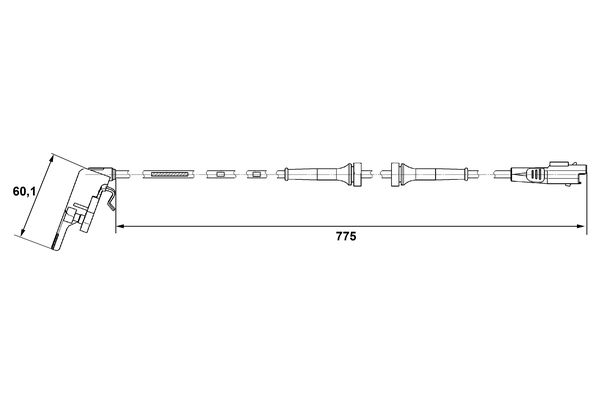 Sensor, wheel speed - 0 265 007 664 BOSCH