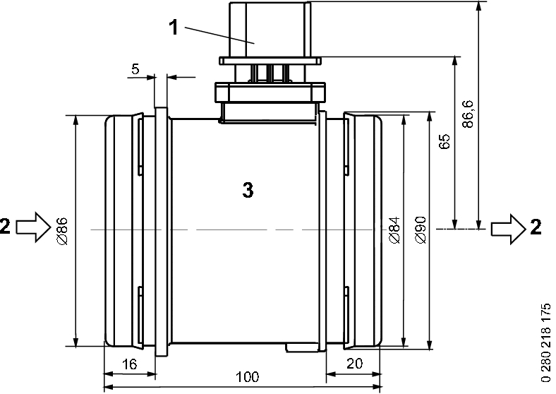 Air Mass Sensor - 0 280 218 175 BOSCH