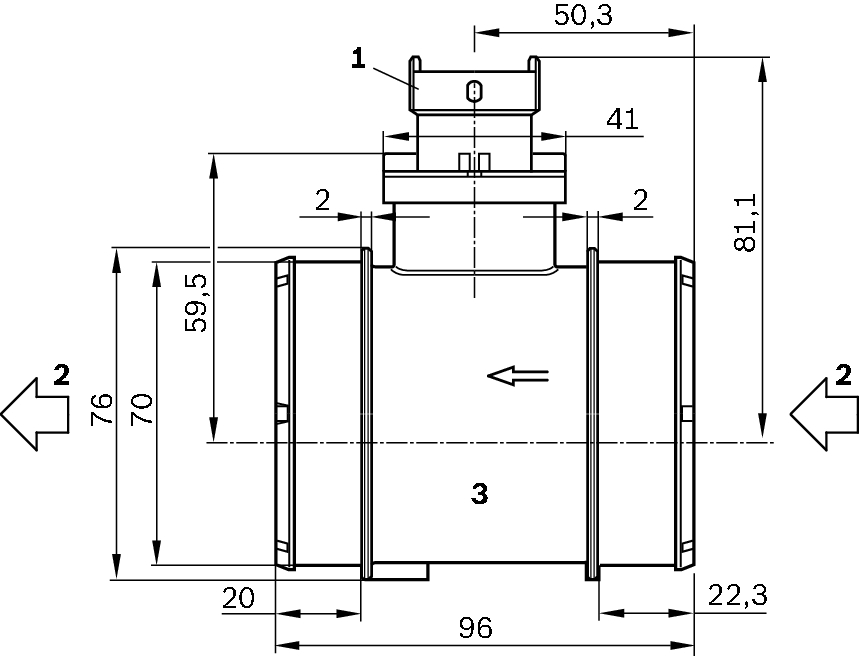 Air Mass Sensor - 0 281 006 054 BOSCH