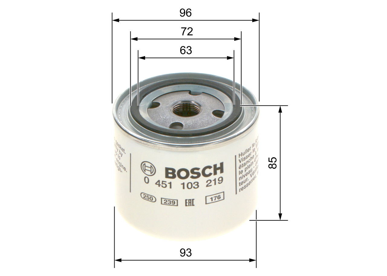 Oil Filter - 0 451 103 219 BOSCH