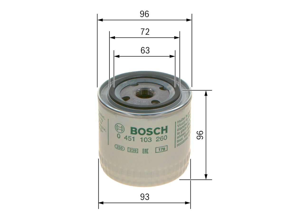Oil Filter - 0 451 103 260 BOSCH