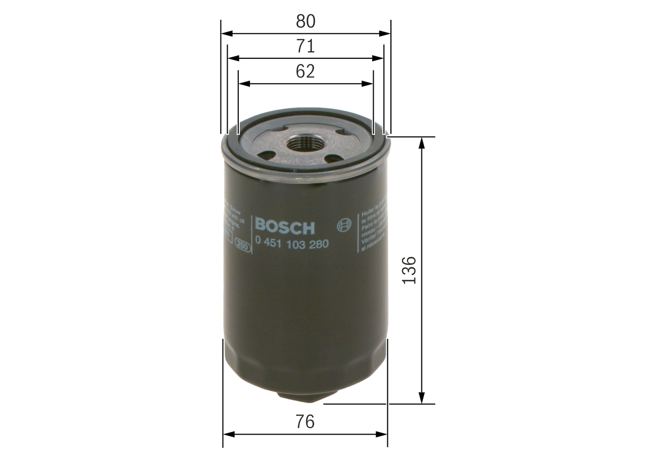 Oil Filter - 0 451 103 280 BOSCH
