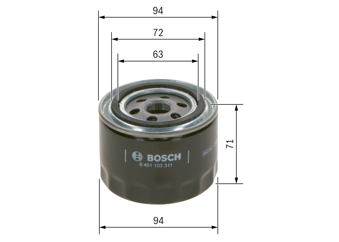 Oil Filter - 0 451 103 311 BOSCH