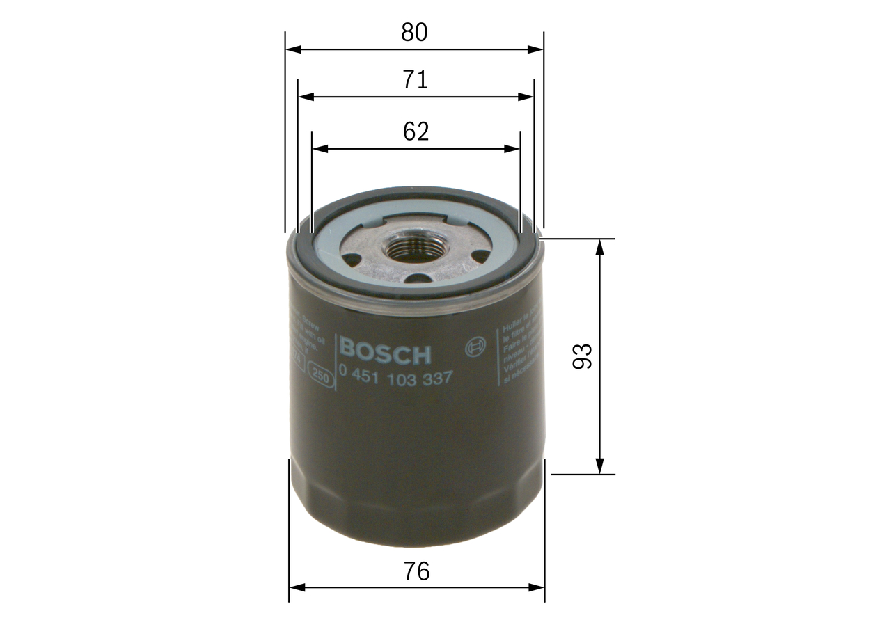 Oil Filter - 0 451 103 337 BOSCH