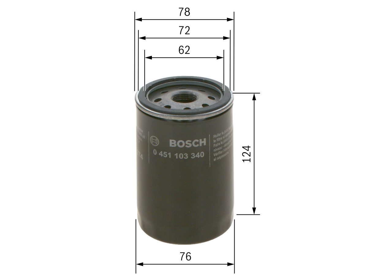Oil Filter - 0 451 103 340 BOSCH