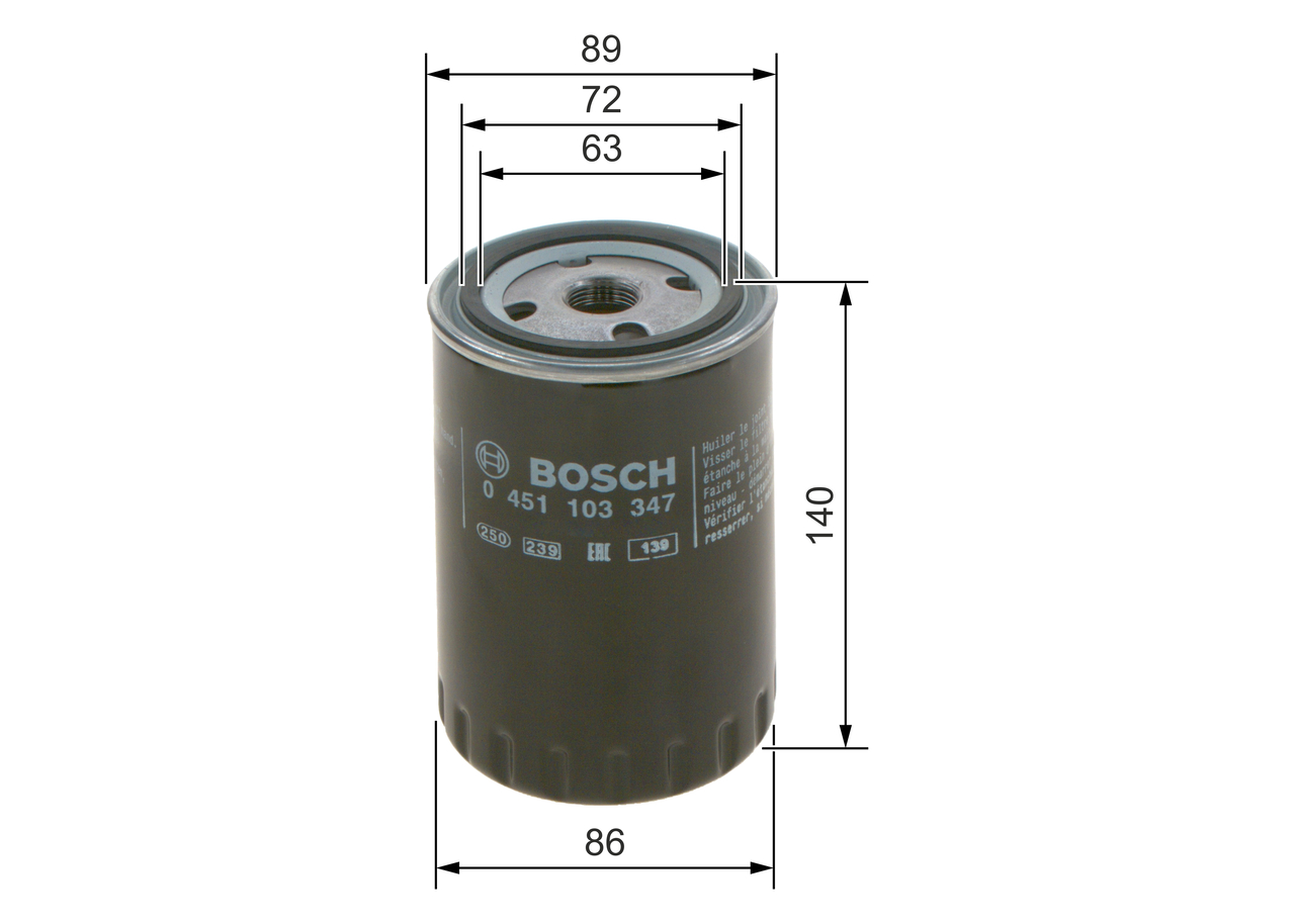 Filtro olio - 0 451 103 347 BOSCH