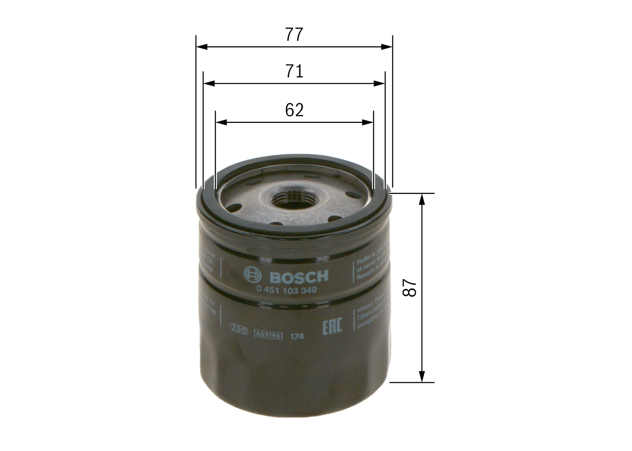 Oil Filter - 0 451 103 349 BOSCH