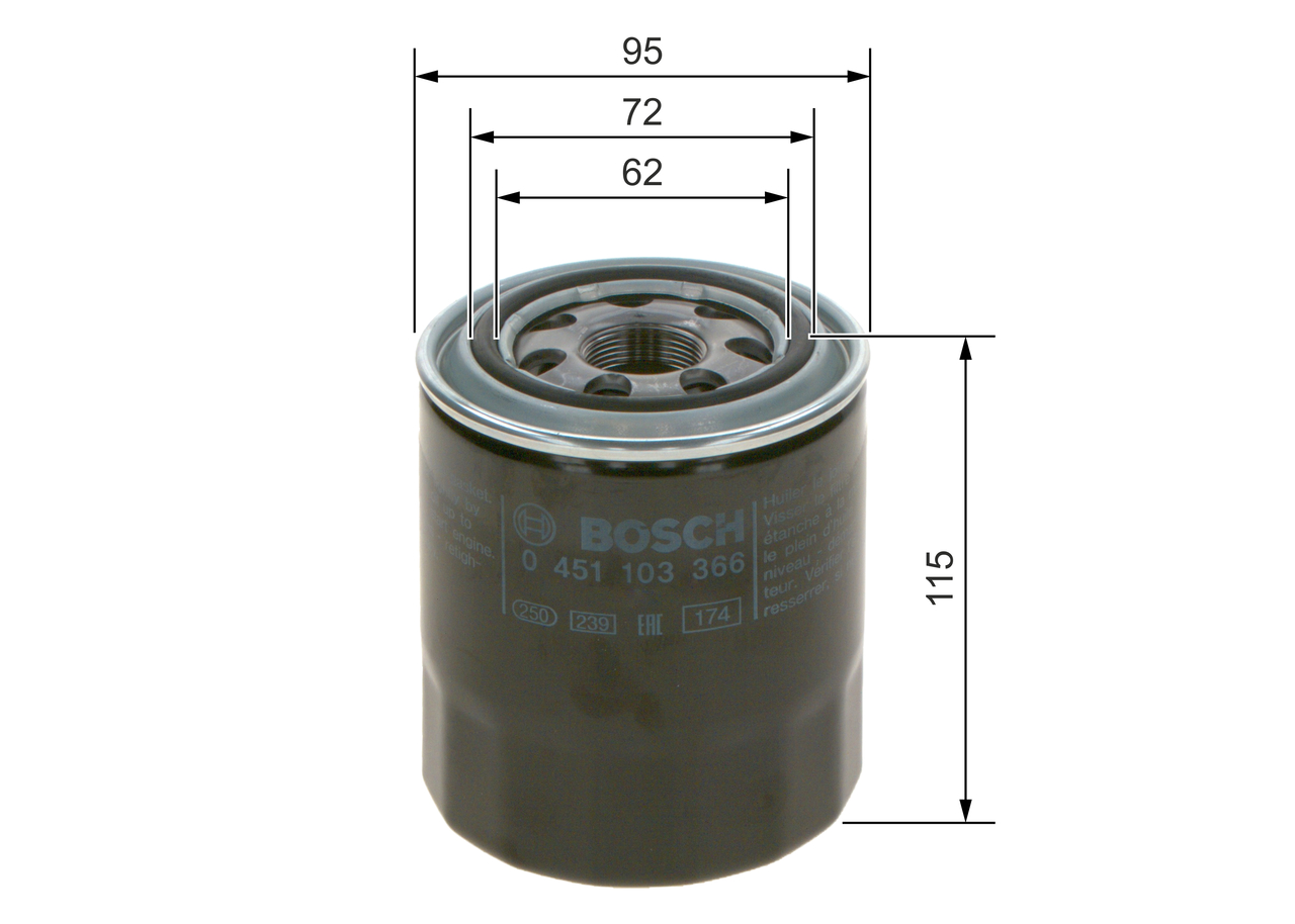 Filtro olio - 0 451 103 366 BOSCH