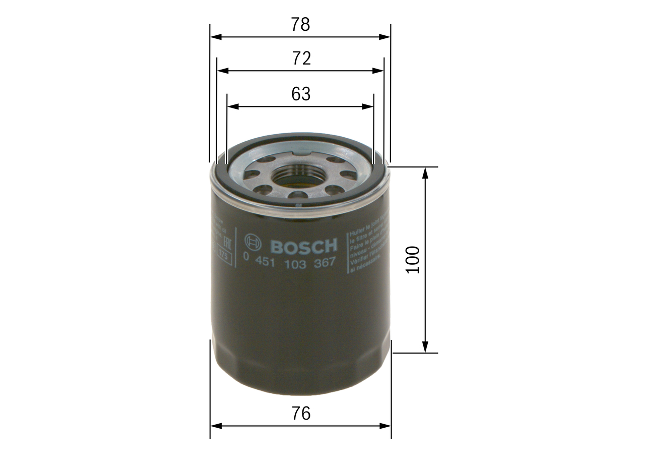 Oil Filter - 0 451 103 367 BOSCH