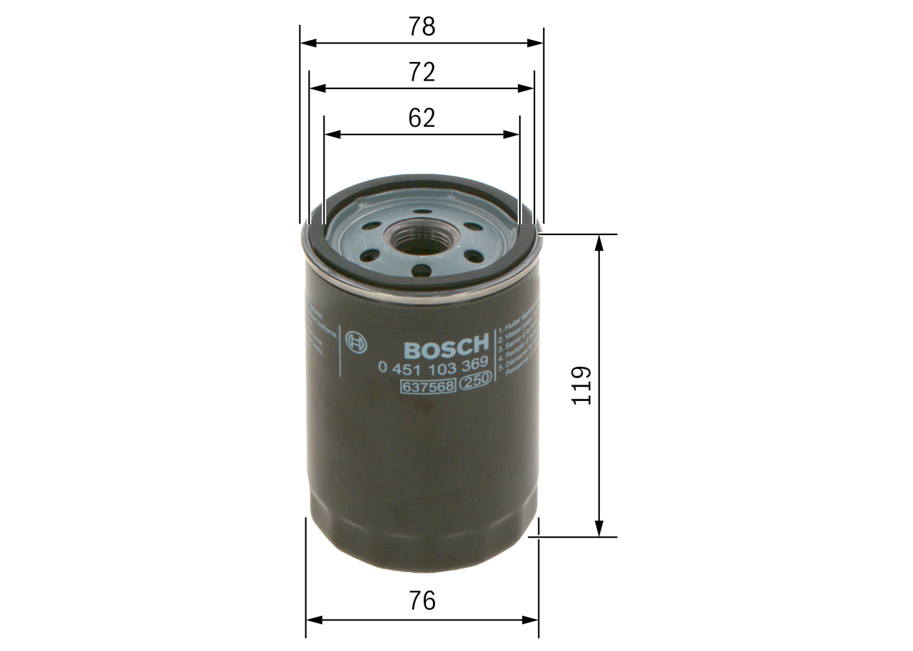 Filtro olio - 0 451 103 369 BOSCH