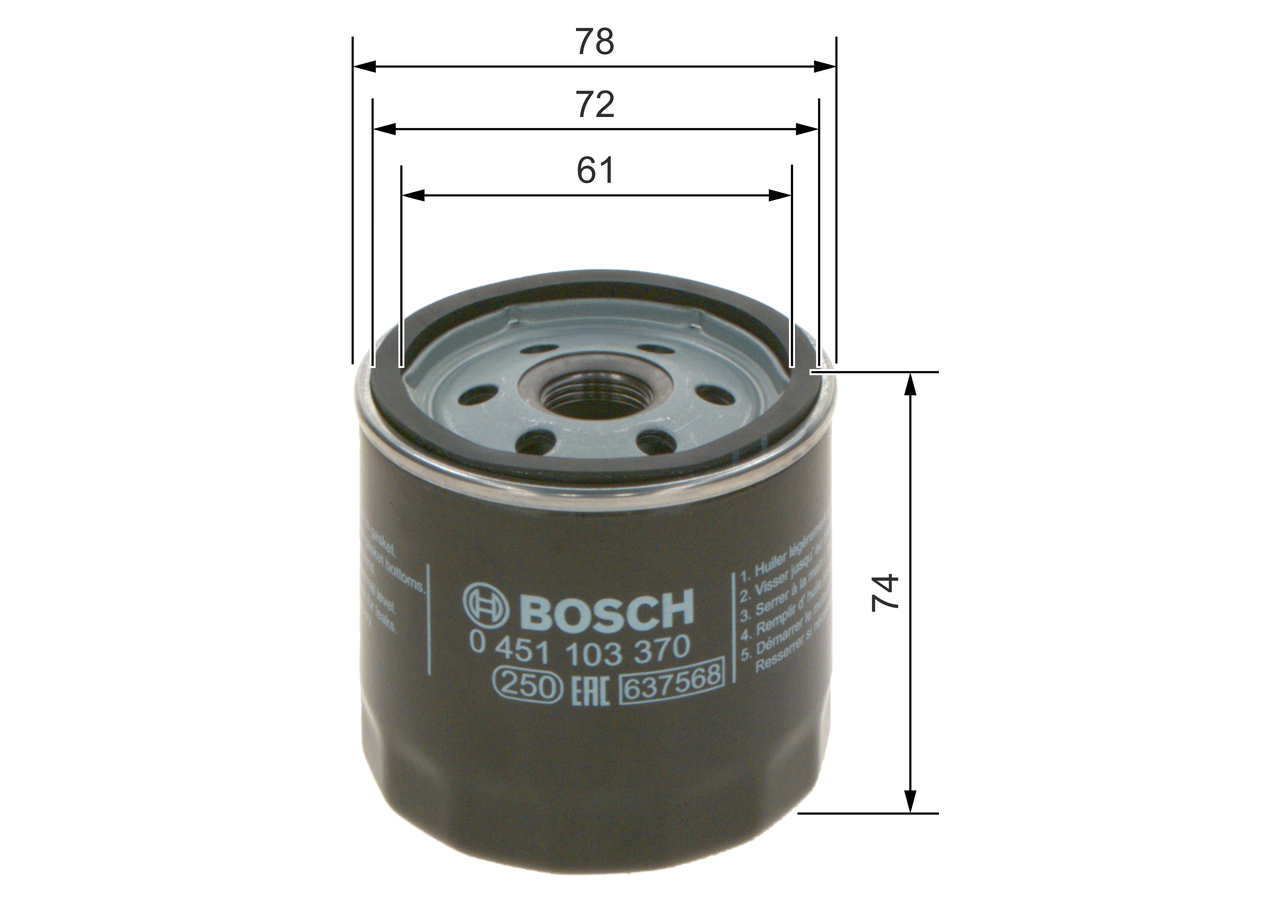 Filtro olio - 0 451 103 370 BOSCH