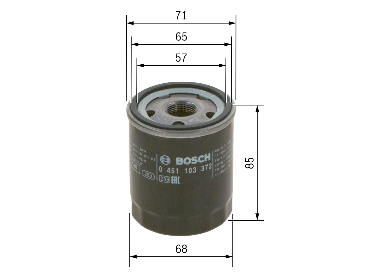 Oil Filter - 0 451 103 372 BOSCH