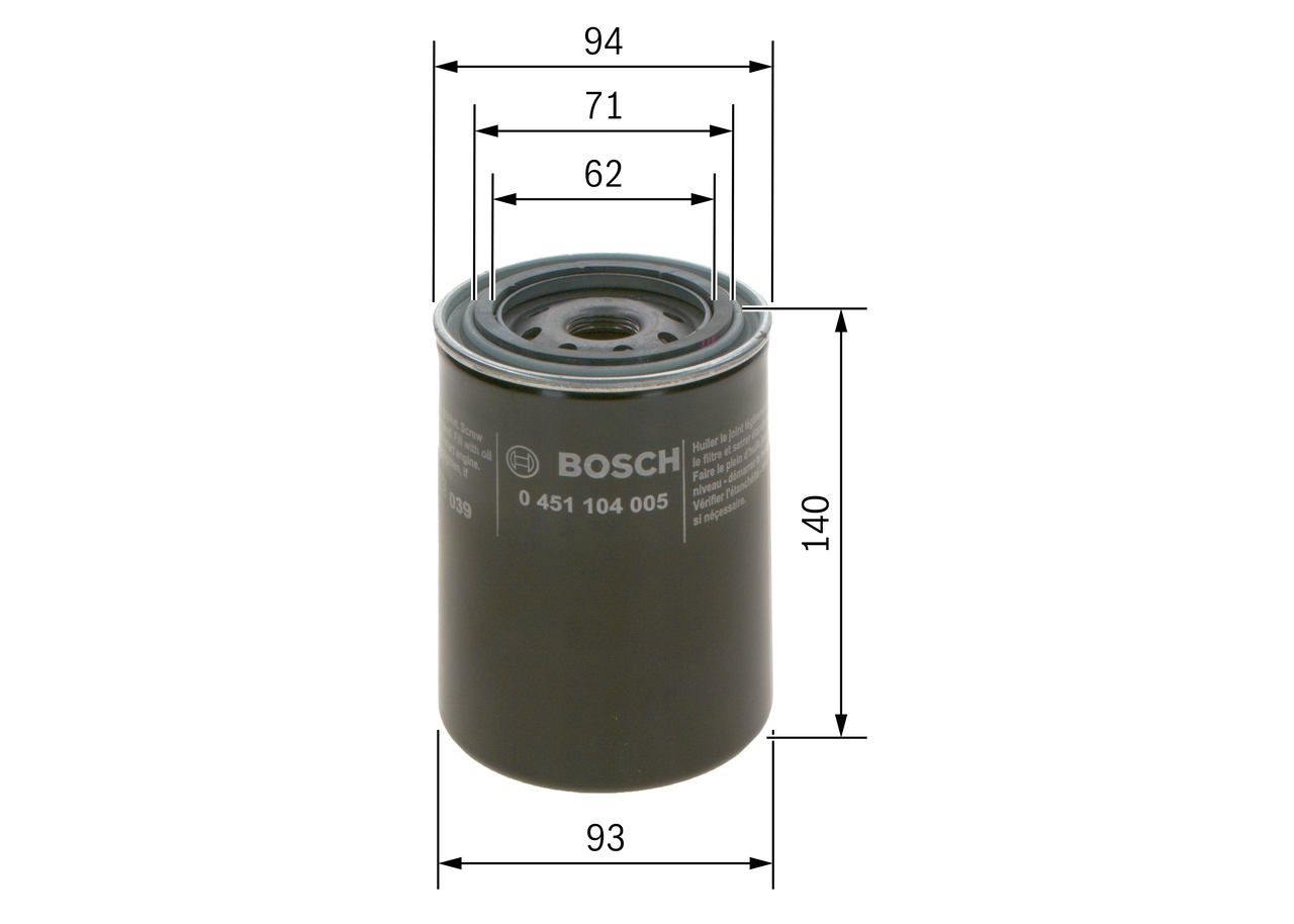 Oil Filter - 0 451 104 005 BOSCH