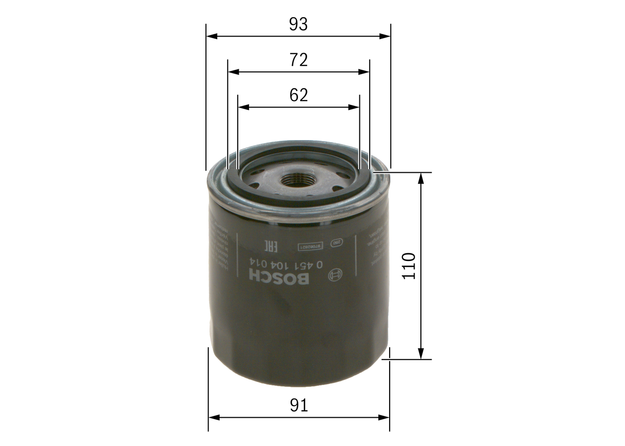 Filtro olio - 0 451 104 014 BOSCH