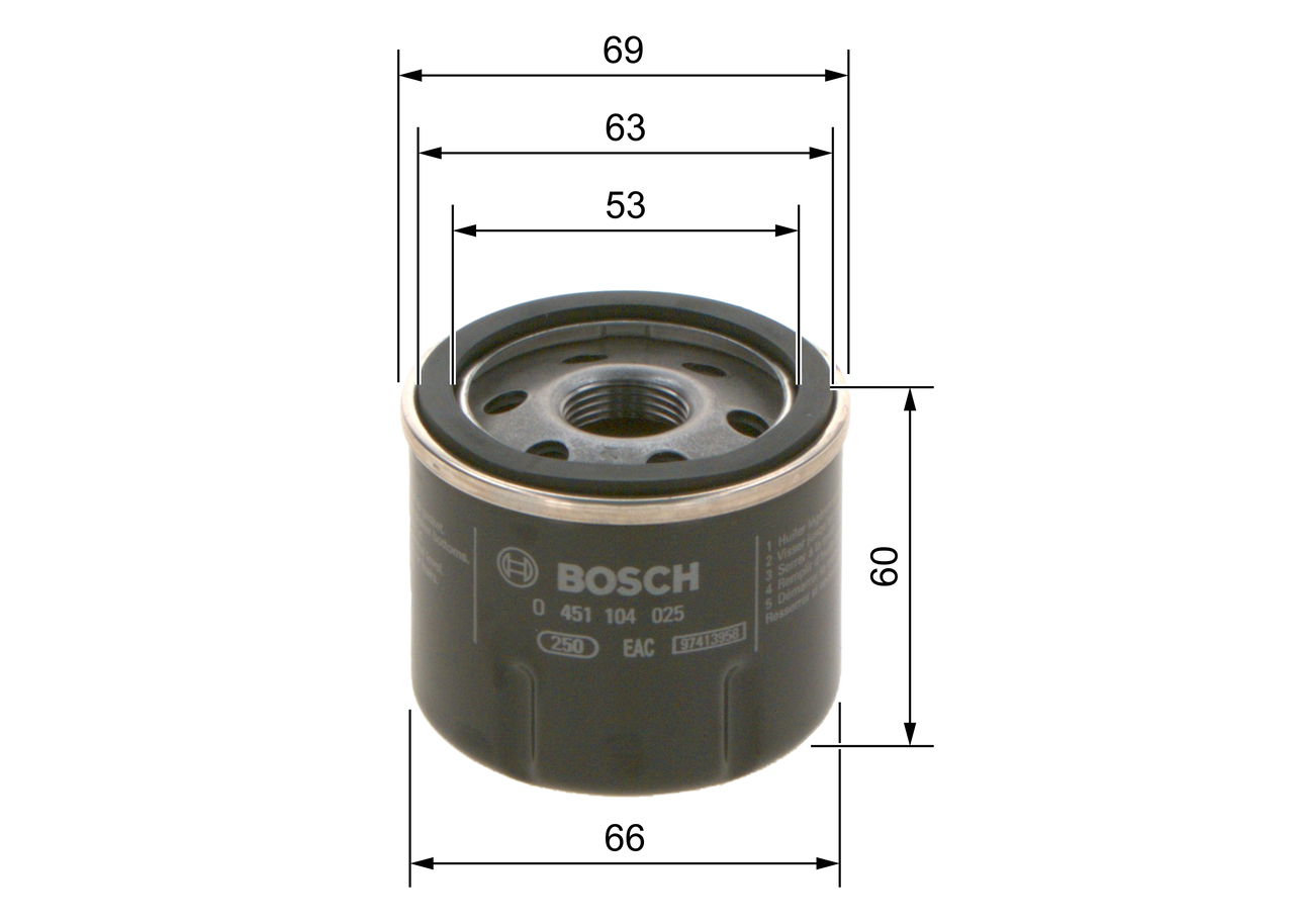 Oil Filter - 0 451 104 025 BOSCH