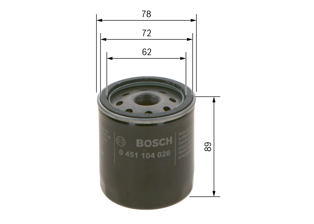 Filtro olio - 0 451 104 026 BOSCH