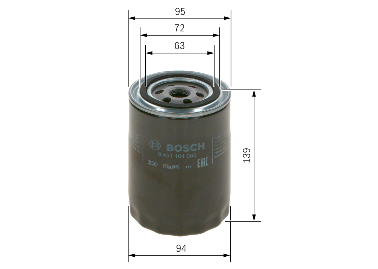 Oil Filter - 0 451 104 063 BOSCH