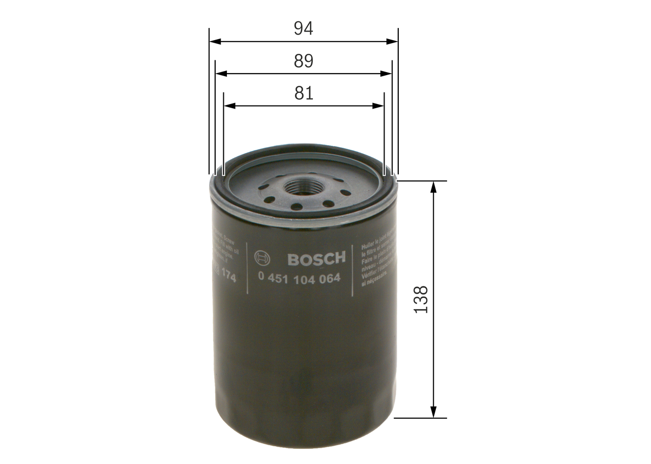 Filtro olio - 0 451 104 064 BOSCH