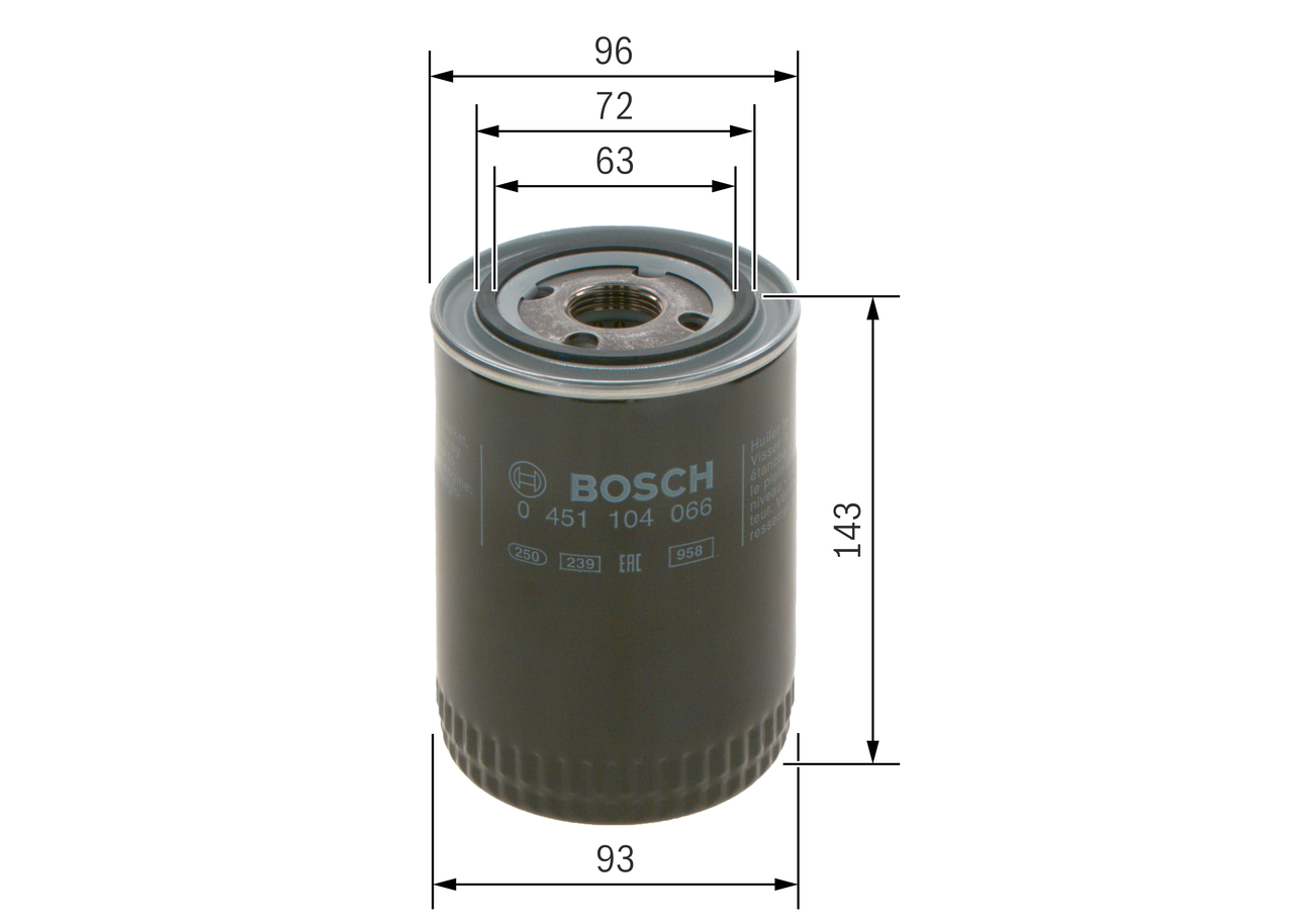 Filtro olio - 0 451 104 066 BOSCH