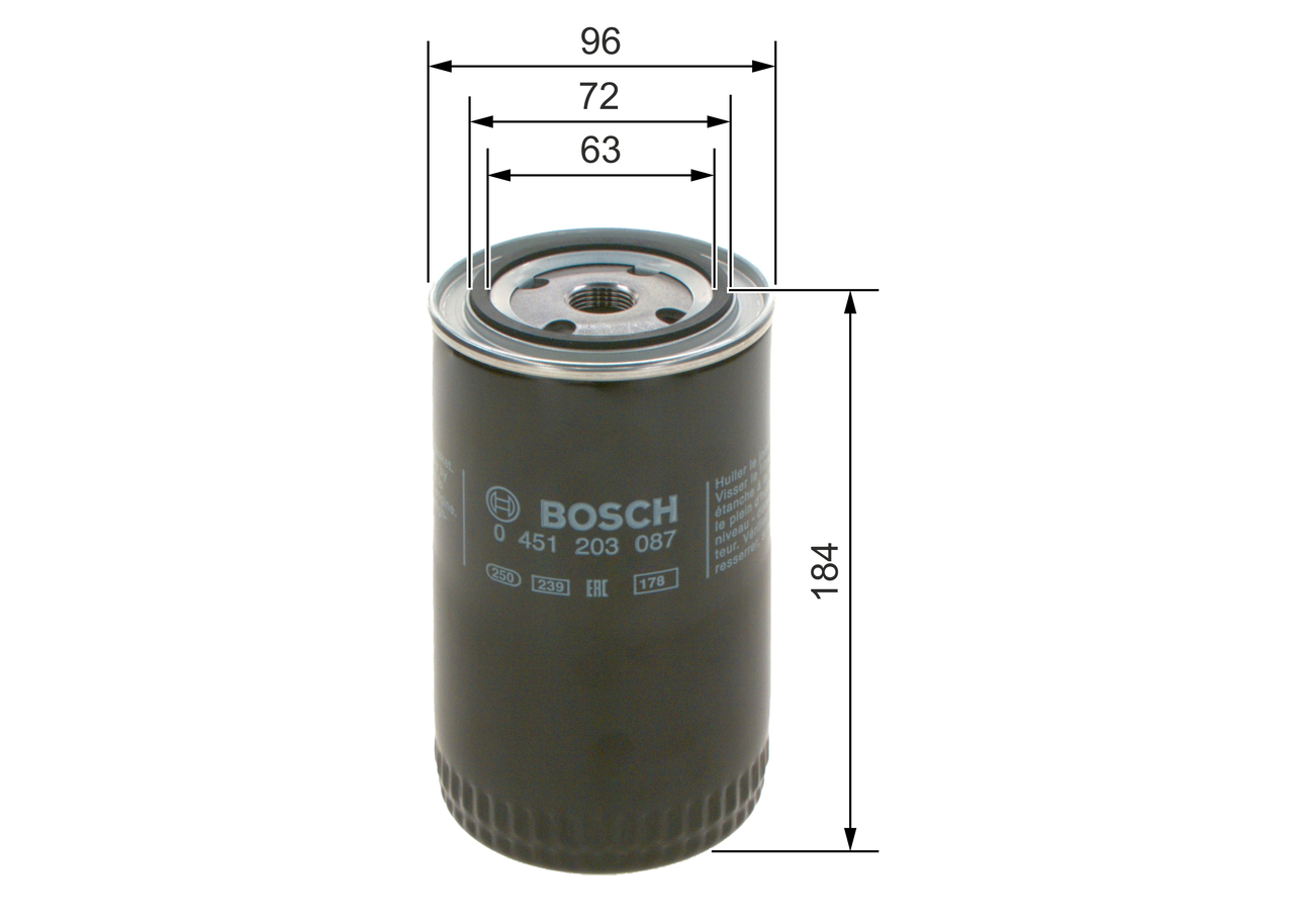 Oil Filter - 0 451 203 087 BOSCH