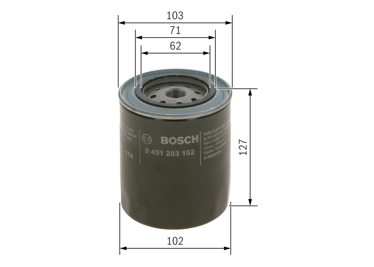Filtro olio - 0 451 203 152 BOSCH