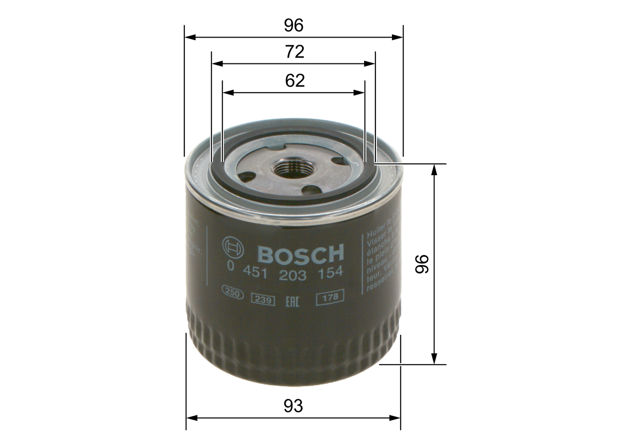 Filtro olio - 0 451 203 154 BOSCH