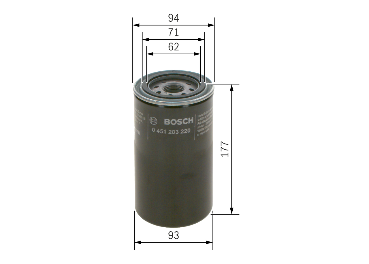 Filtro olio - 0 451 203 220 BOSCH