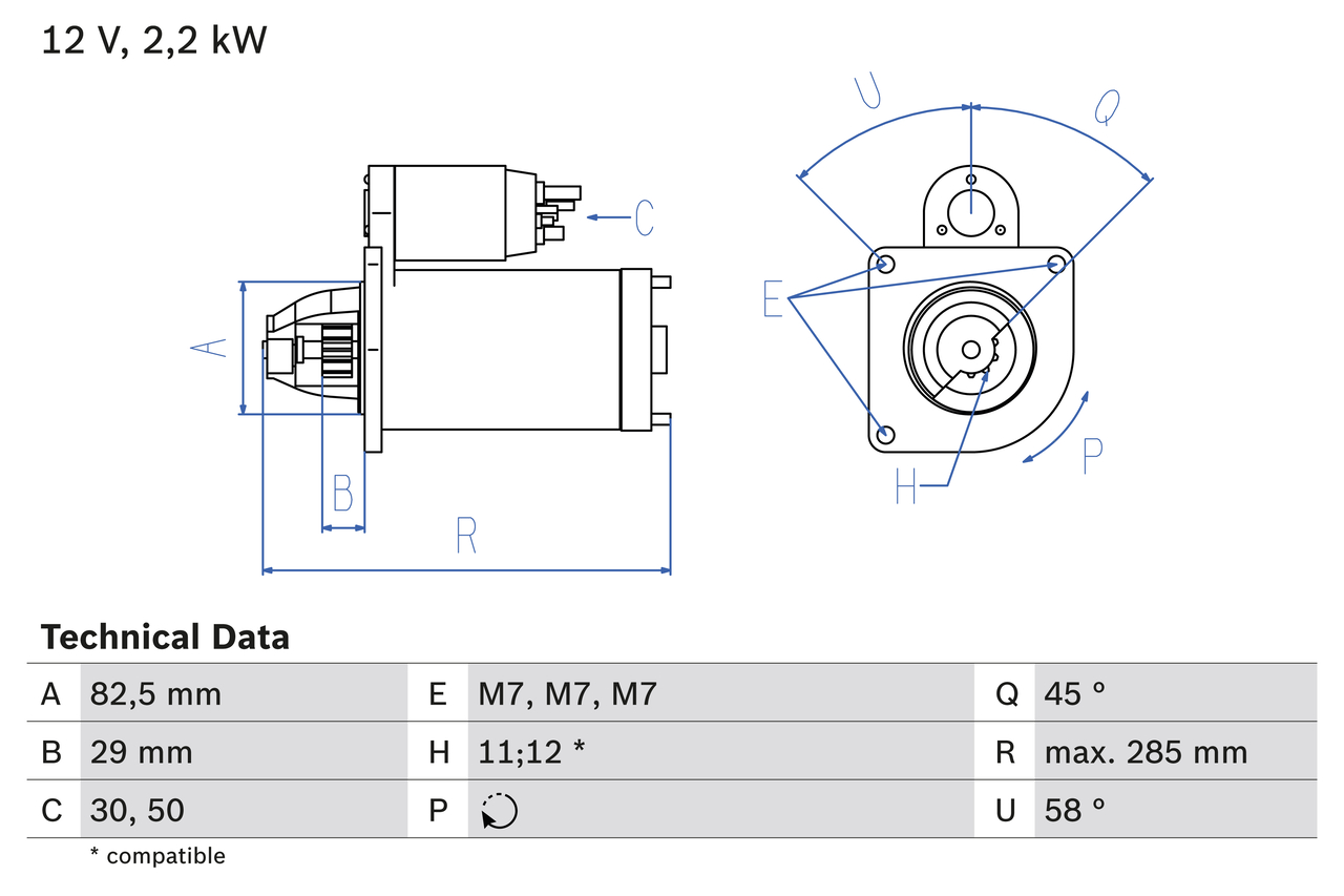 Starter - 0 986 010 600 BOSCH