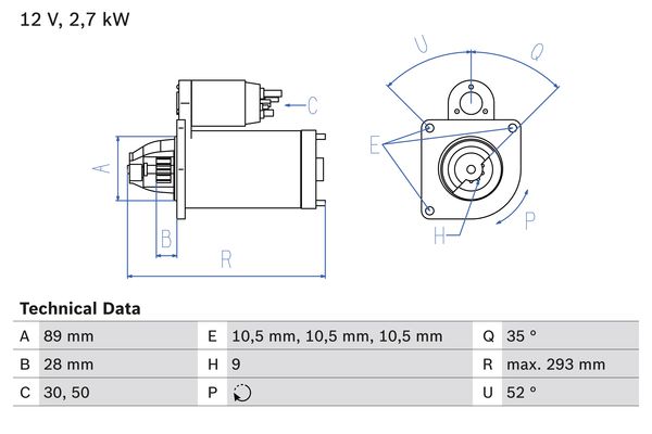 Стартер - 0 986 011 140 BOSCH