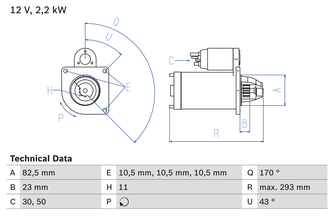 Starter - 0 986 015 420 BOSCH