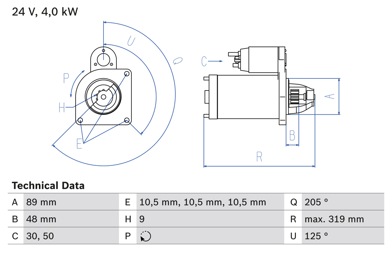 Starter - 0 986 017 240 BOSCH