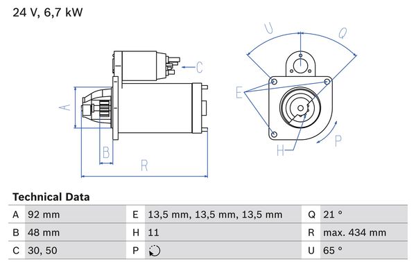 Starter - 0 986 017 760 BOSCH