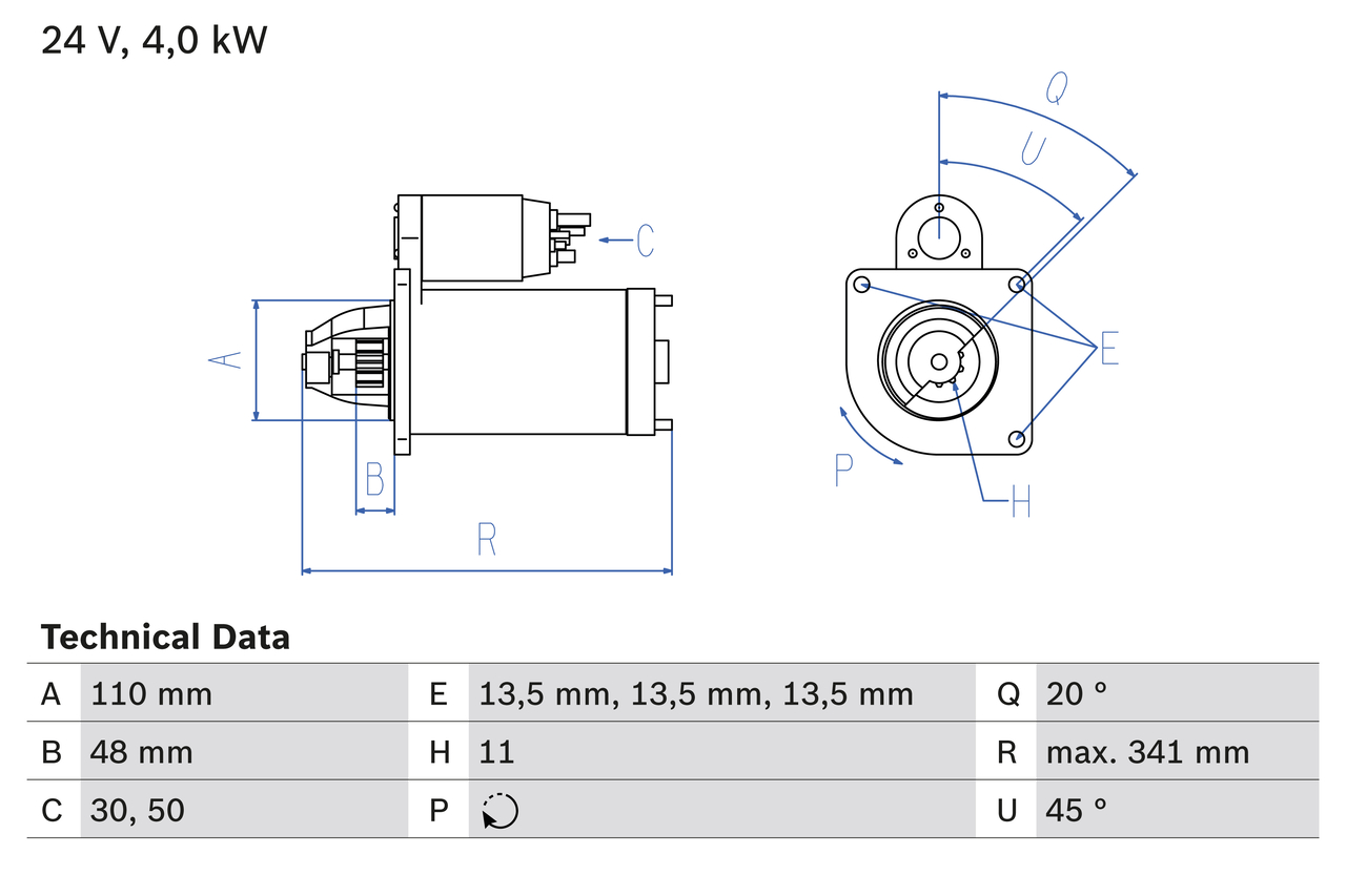Стартер - 0 986 017 980 BOSCH