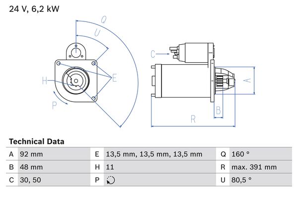 Starter - 0 986 018 370 BOSCH