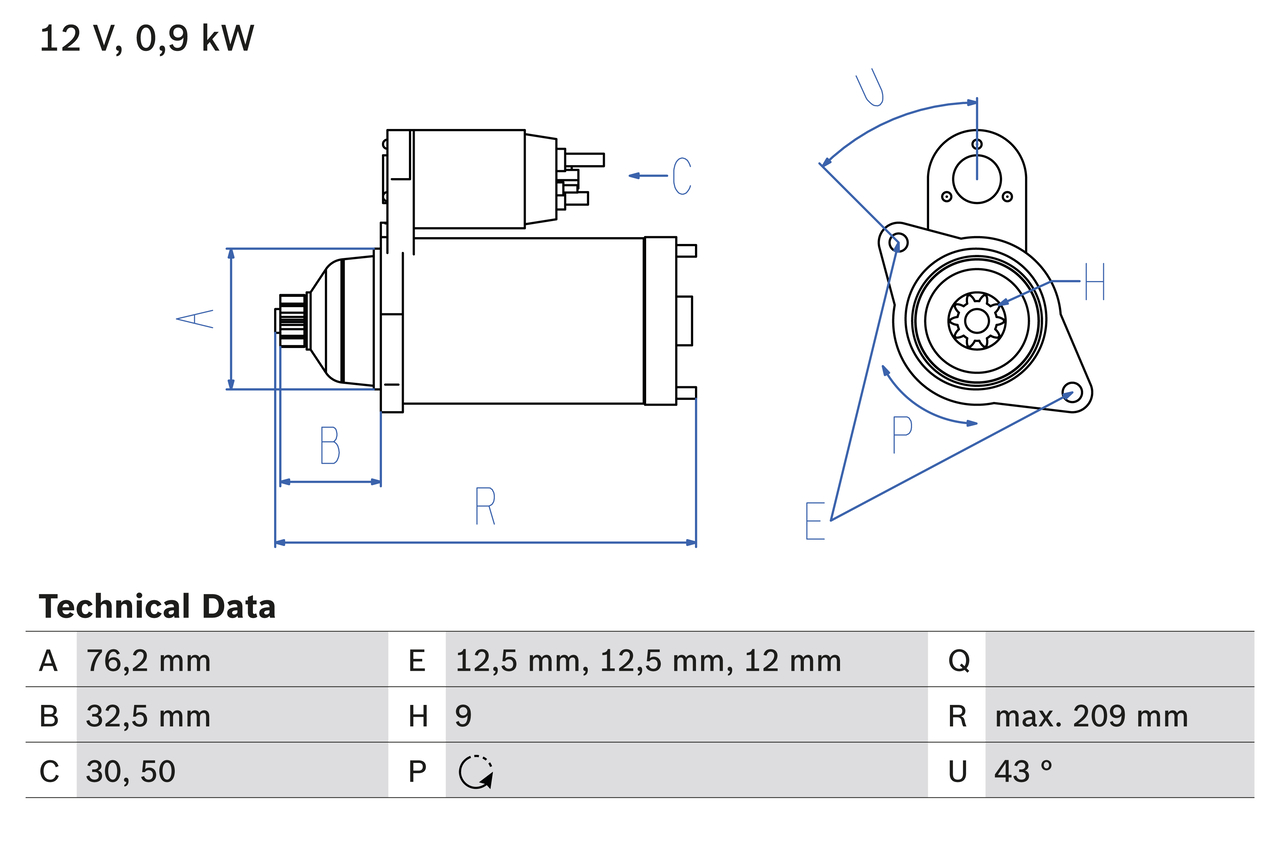starteris - 0 986 019 890 BOSCH