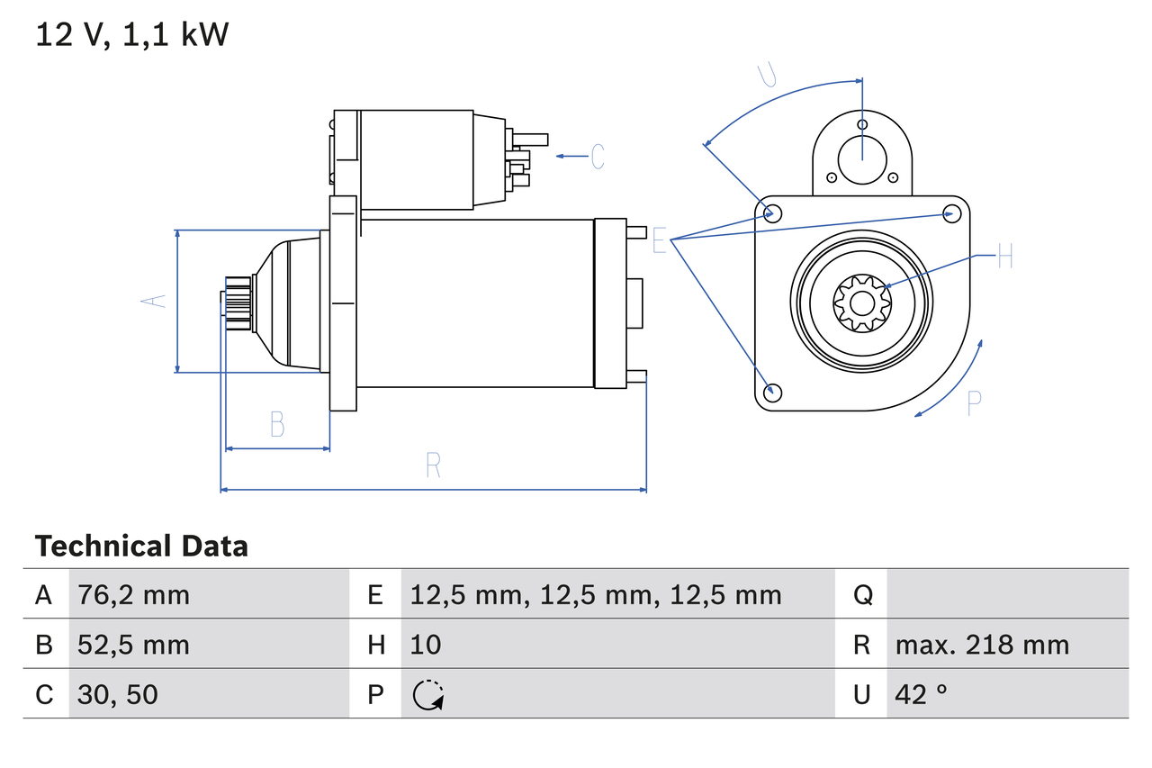 Starter - 0 986 020 240 BOSCH