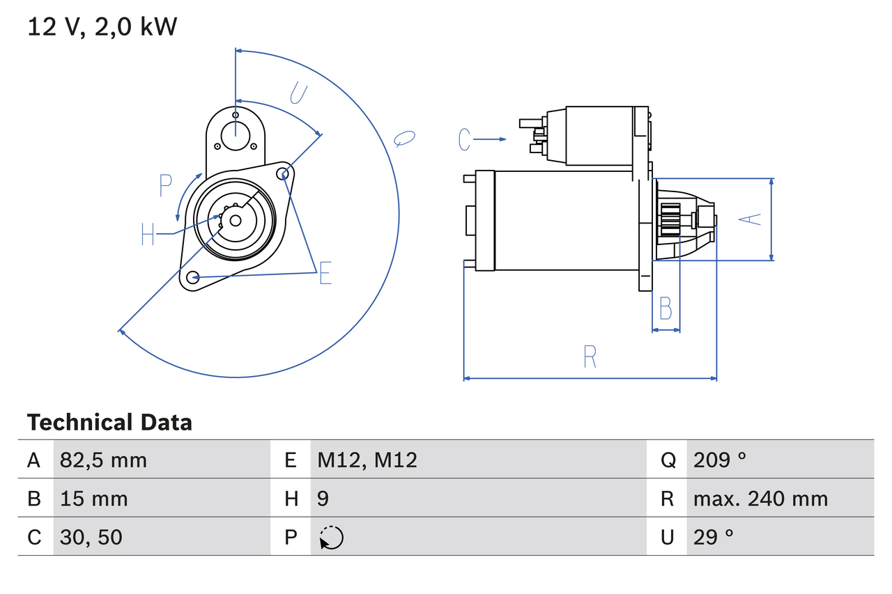 Starter - 0 986 021 610 BOSCH