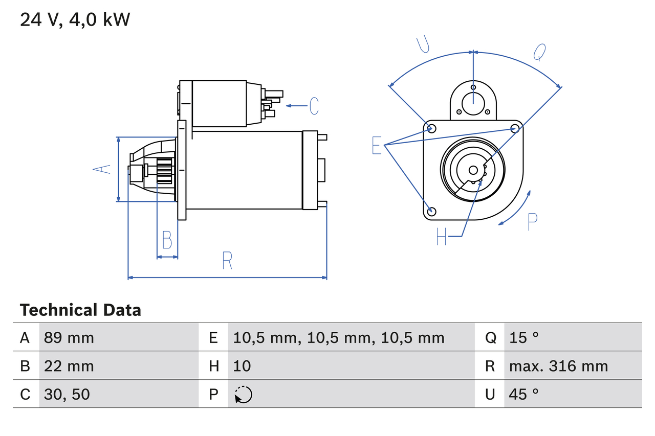 Starter - 0 986 022 990 BOSCH