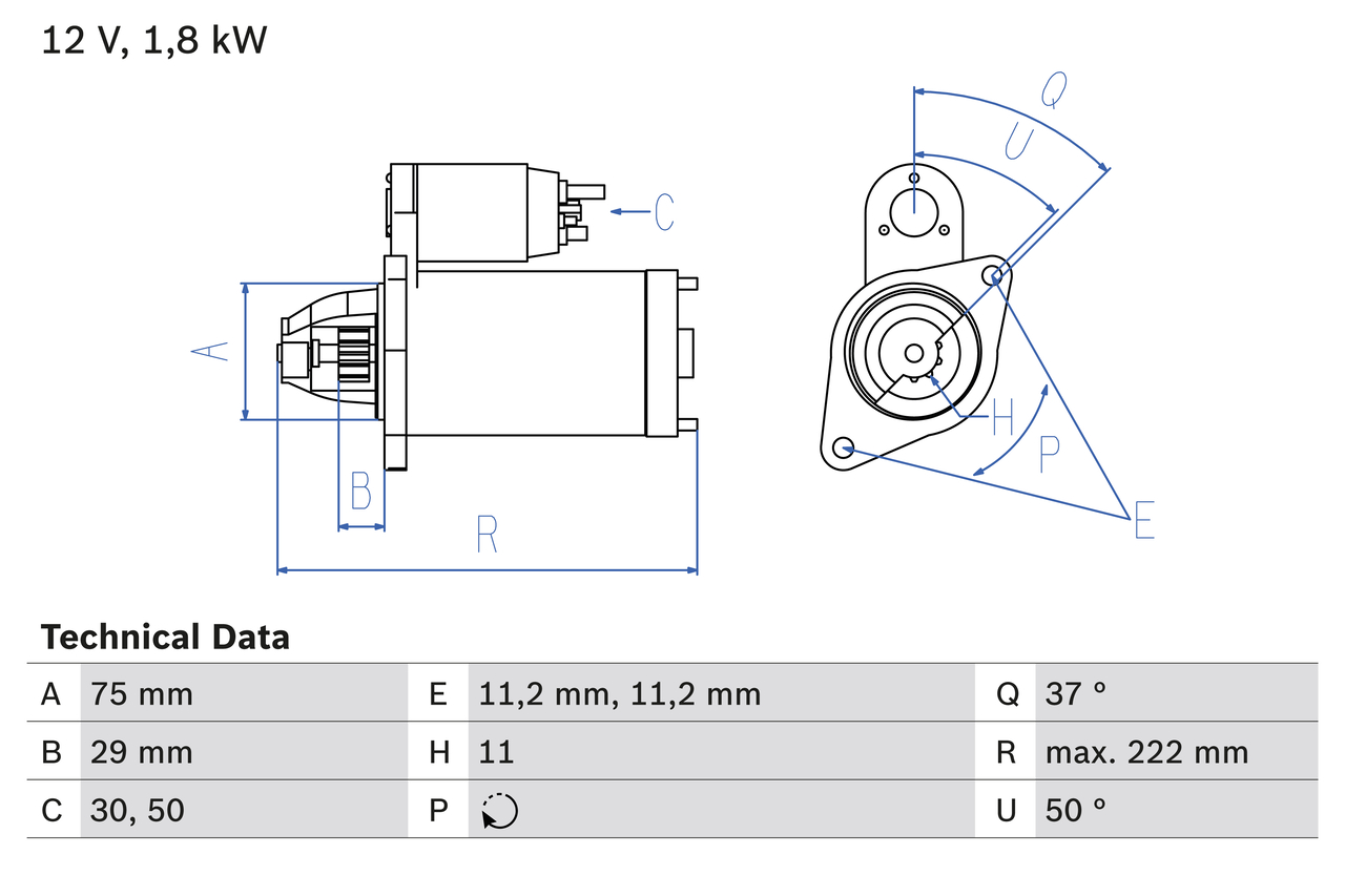 Стартер - 0 986 023 250 BOSCH