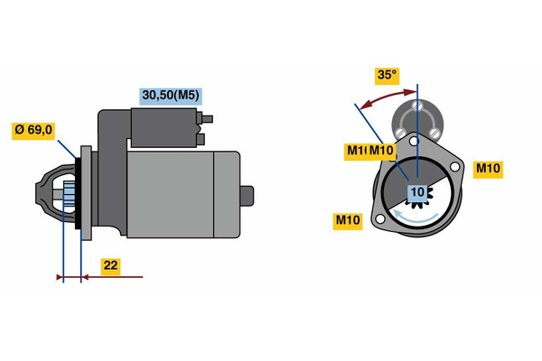 Starter - 0 986 023 870 BOSCH