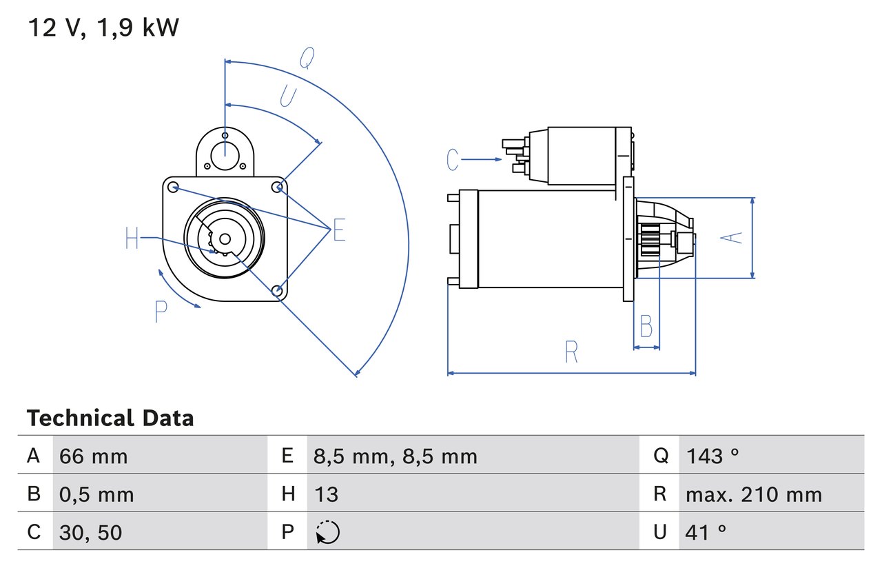 Starter - 0 986 025 040 BOSCH
