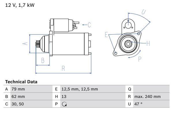 Motorino d'avviamento - 0 986 025 150 BOSCH