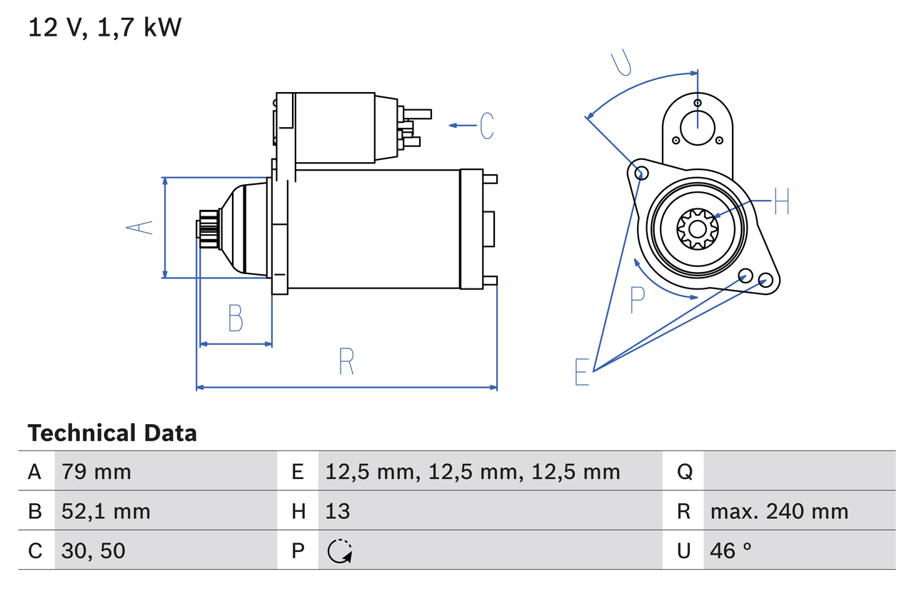Starter - 0 986 025 220 BOSCH