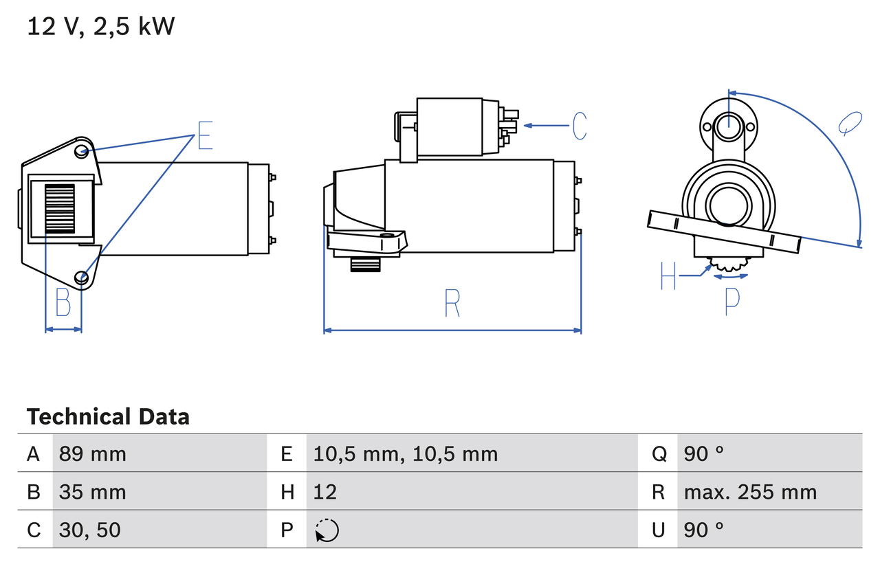 Starter - 0 986 027 010 BOSCH