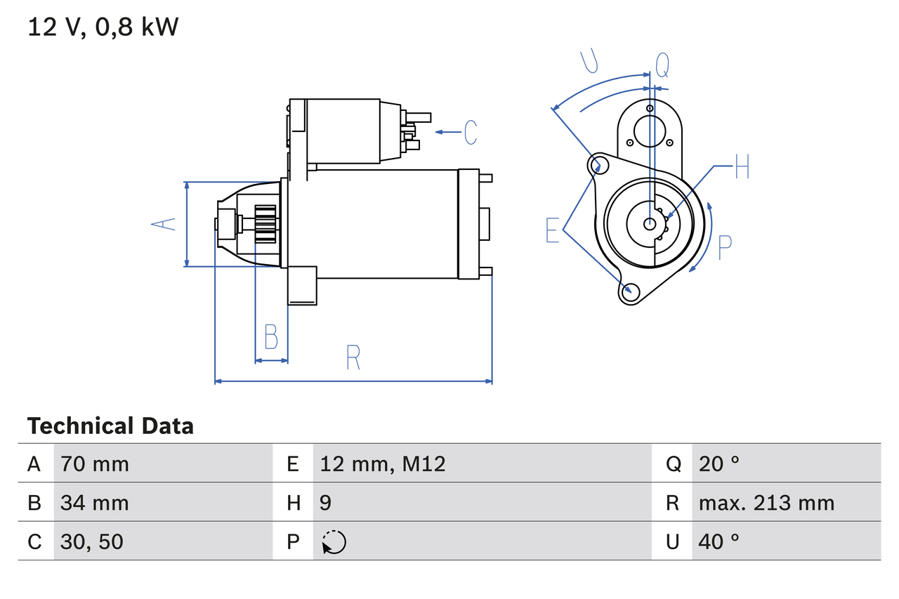 Starter - 0 986 027 060 BOSCH