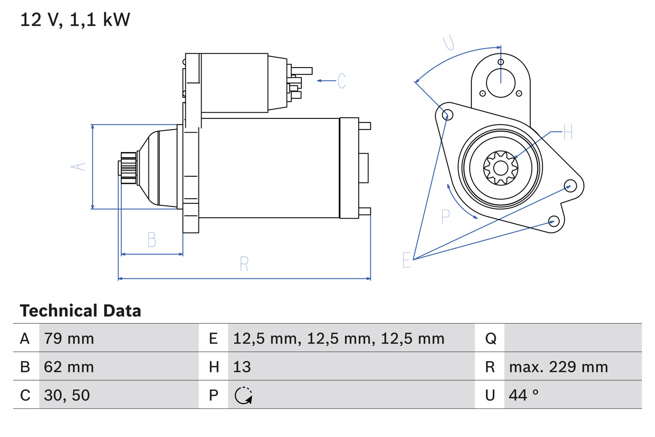 Starter - 0 986 029 110 BOSCH
