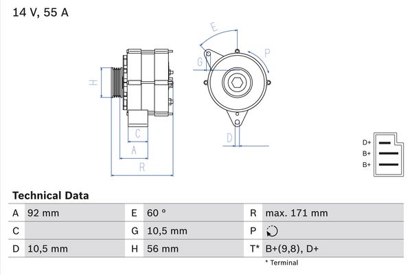 Alternatore - 0 986 033 740 BOSCH