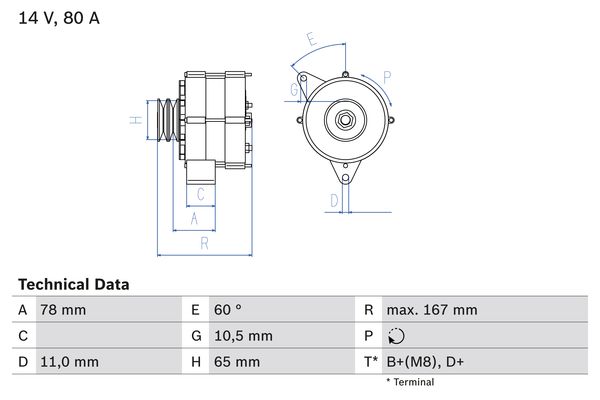 Alternator - 0 986 034 120 BOSCH