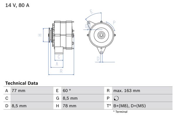 Alternatore - 0 986 034 170 BOSCH