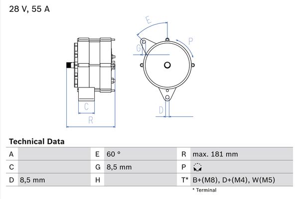 Alternator - 0 986 034 430 BOSCH